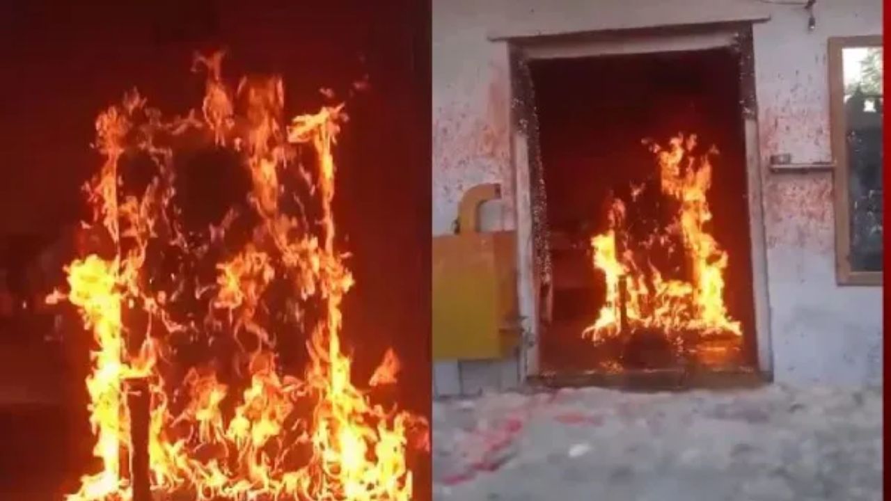 Villagers Of Ambatipalli Are Expressing Concern That Burning The Hanuman Idol In A Fire Is Inauspicious