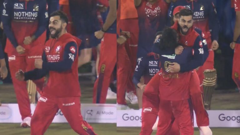 Virat Kohli celebration : కోహ్లీ ఎగిరి గంతేశాడు.. అంబానీ ముందు చిందేశాడు..